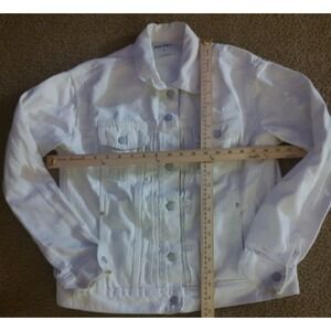 Old Navy Jacket Mens Medium‎ White Denim Trucker Button Front Classic Look